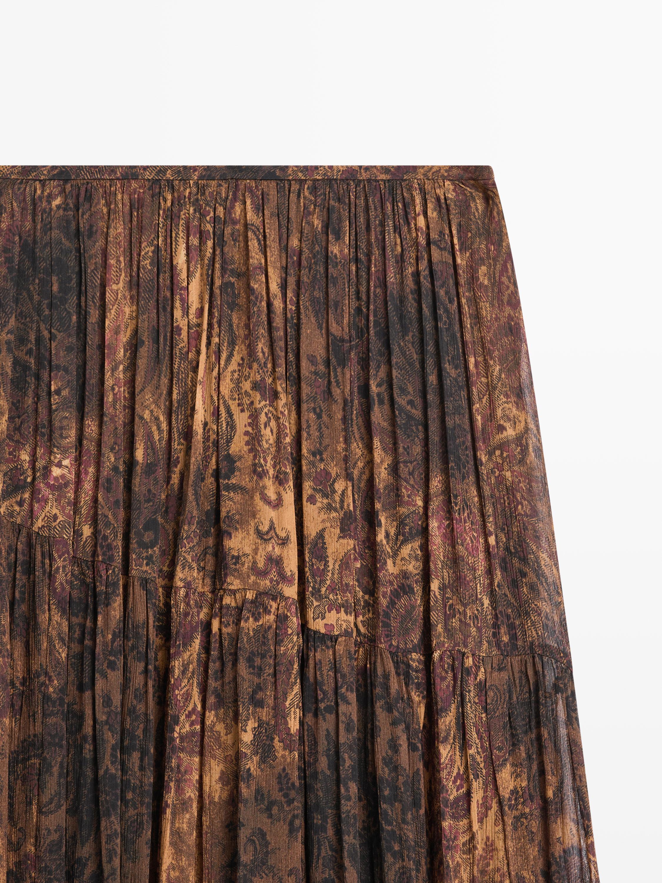 Flowing asymmetric midi skirt